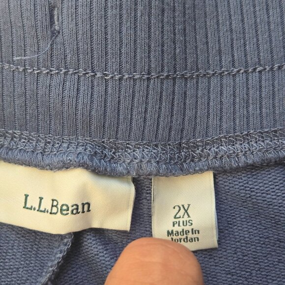 L.L. Bean Ultrasoft Sweatpants Plus Size 2X Blue Wide Leg Pull On Relaxed Fit - Picture 8 of 13